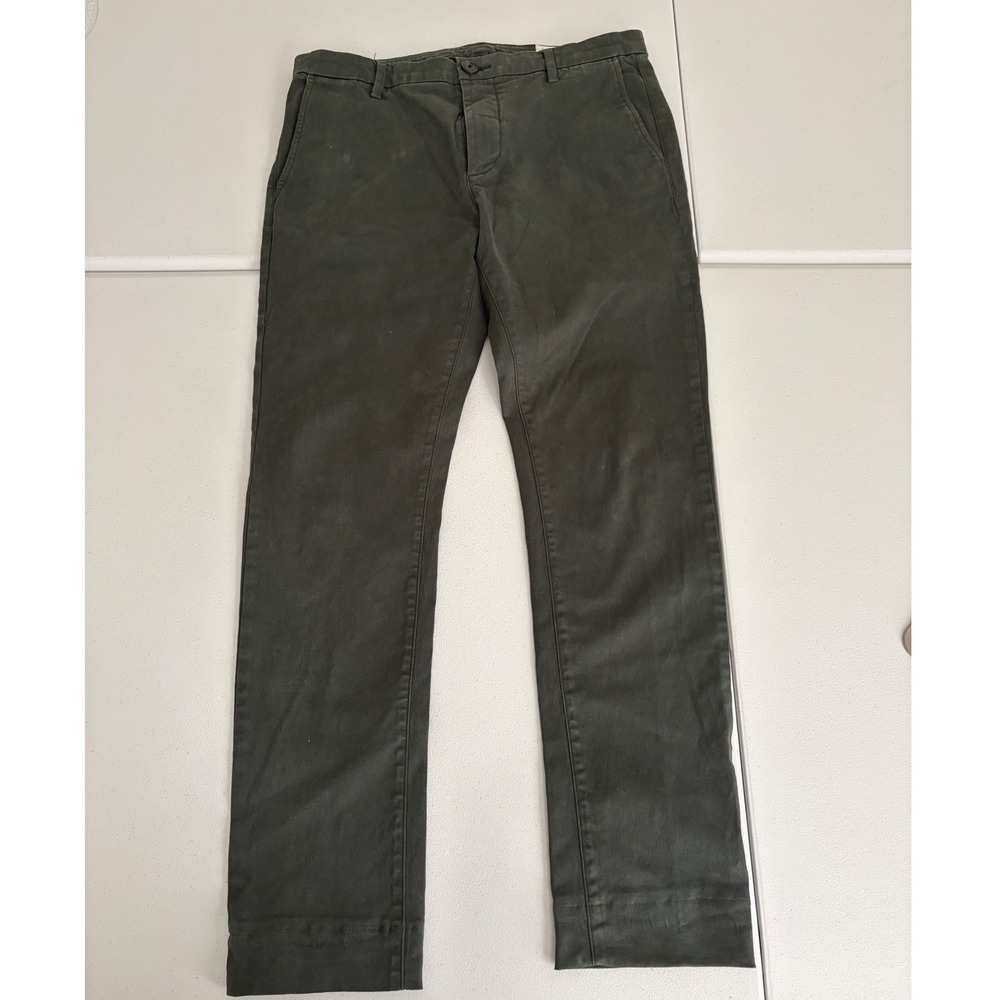 IKKS Men Slim Fit Chino Pants Dark Olive Green Trousers Size 32 01 03 616 tt